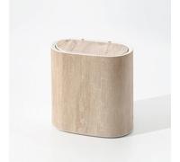 DimyFew Papelera Ovalada Compacto Papelera Estrecha Ovalado Connedor Basura Estrecho para Dormitorio, Natural Wood