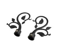 DimyFew Par de Extremos de Barra de Cortina de Metal con Forma para Decoración del 22 Mm, Negro