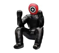 DimyFew Portable Jiu Jitsu Training Bag -Dummy Bolet PU Cuero para Práctica de Artes Marciales, Cara Roja 140cm