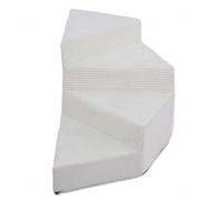 DimyFew Rampa Peldaños Tapizado Escalón bajo con Respaldo Estable Equipamiento Mascota para Perros, Gatos, Blanco Lechoso, 4 Escalones