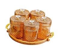 DimyFew Recipiente Hermético para Conservación de Especias con Compartimentos Separados Organizador de Condimentos Contenedor de Azúcar Portátil, Ámbar, Individual