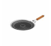 DimyFew Sartén para Parrilla Exterior de Acero Inoxidable Estructura Resistente Base Amplia de Apta para Cocina Doméstica y Camping, 38CM, Foldable