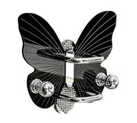 DimyFew Soporte para Cepillo de Pelo, Organizador de Peines de Acrílico, Gancho de Ducha de Pared con Forma de Mariposa, Accesorios de Baño Que Ahorran Espaci, con Decoración Brillante, Individual