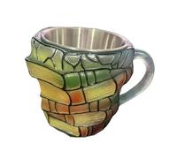 DimyFew Taza Decorativa de Escritorio con Forma de Libros Apilados, Pintada en 3D, para Amantes de La Lectura. Taza de Café de Boca Ancha, Ideal para.., Style B, tal como se describe