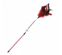DimyFew Varita con Plumas para s Materiales Cepillo Plumas Interactivo para s No Tóxico Gatitos, Ejercicio, Entrenamiento, Rojo