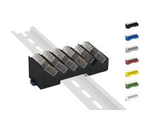 Din Rail - Soporte para 6 abrazaderas Wago 221-412/413/415 (pinzas Wago no incluidas), color negro