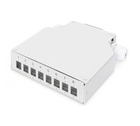 Din Rail Splice Box for 8 LC/DX couplers, Color grey