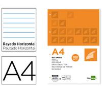 Din Refill A4 100 Hojas 100 G/M2 Horizontal Forrado con Margen de 4 Orificios