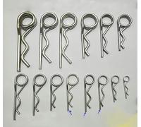 DIN1024 pasador de resorte doble anillo tipo R pin M2 M2.5 M3 M4 M5 M6 M6.5 M7 M8 pasador tipo B chaveta de seguridad pin de onda-M2X50 40 piezas