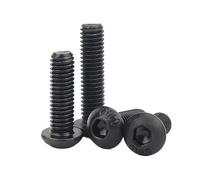 DIN7380 M2M2.5 M3 M4 M5 M6 M8 M10 M12 negro 10,9 aleación de acero hexagonal zócalo redondo Pan cabeza botón perno Allen tornillo for muebles(25mm,M6 10pc)