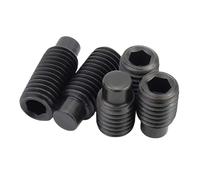 DIN915 negro Grade12.9 juego de zócalos hexagonales de acero tornillo M2.5 M3 M4 M5 M6 M8 M10 M12 M14 M16 perro punto comida perno convexo sin cabeza(25mm,10pcs M6)