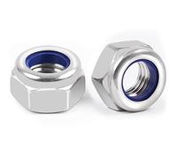DIN985 10 tuercas hexagonales M4, tuercas de seguridad Leryati de acero inoxidable estándar A2 V2A M4, tuercas autoblocantes, tuercas de parada, tuercas hexagonales de acero inoxidable, tuercas de
