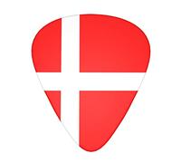 Dinamarca Bandera danesa Púa de guitarra avanzada 12 piezas Tres espesores para bajo, guitarra eléctrica, bolsa de guitarra acústica