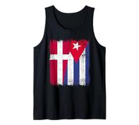 Dinamarca Cuba Media Bandera Danesa Herencia Cubana Camiseta sin Mangas