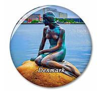 Dinamarca Estatua Sirenita Copenhague Imán de Nevera, imánes Decorativo, abridor de Botellas, Ciudad turística, Viaje, colección de Recuerdos, Regalo, Pegatina Fuerte para Nevera