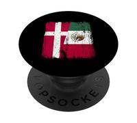 Dinamarca México Media Bandera Patrimonio Danés Mexicano PopSockets PopGrip Adhesivo