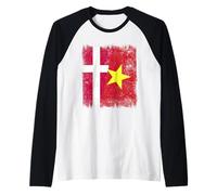 Dinamarca Vietnam Media Bandera Danesa Vietnamita Historia Camiseta Manga Raglan