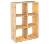 Estantería modular de 6 cubos dinámicos de pino macizo 70,8 x 33 x 105,4 cm Astigarraga