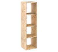 Dinamic Estantería de madera (Al x An x Pr: 140 x 36,2 x 33 cm, Capacidad de carga por balda: 50 kg, Número de baldas: 4 ud., Atornillado, Natural)
