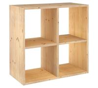 Dinamic Estantería de madera (Al x An x Pr: 70,8 x 70,8 x 33 cm, Capacidad de carga por balda: 50 kg, Número de baldas: 2 ud., Atornillado, Natural)