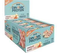 Dinamic Protein- Barritas de Proteína- Chocolate Blanco y Fresa- 16g de Proteína- Con Probióticos y Fibra - Caja de 12 Unidades- Sin Gluten