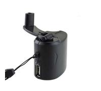 Dinamo manual portátil de emergencia para exteriores con manivela y cargador USB para mochilas de camping y senderismo.