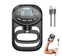 Dinamómetro De Agarre Manual Probador Fuerza Muscular Fortalecedor Muñeca Equipo Entrenamiento Digital Juego Monitor Medidor Ejercicio Electrónico Recargable 265 Lb 120 Kg(Negro)