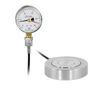 Dinamómetro hidráulico analógico PCE-HFG 2.5K-E100 / Compacto para espacios reducidos/Con aguja de arrastre/Incluye roscas de fijación/Apertura central de 27 mm/PCE Instruments