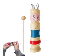 Dinchaakuarry Basket Weaving Supplies - Cute Doll Design Weave Gadgets,Wood Weaving Needle,for Rope Ribbon Bracelet Mother Grandma Lover Adult Beginner