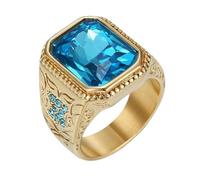 Dinchaakuarry Bling Rings | Finger Rings,Size 7/8/9/10/11/12/13 Blue Rhinestone Hip Hop Rapper Costume Finger Jewelry for Wedding