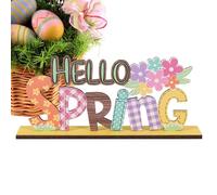 Dinchaakuarry Happy Paster Signo De Pascua Decoración De Fiesta De Conejo Signo De Madera Mesa Maestro De Pascua Decoración Regalo De Pascua Floral Pista Amante Hecho A Mano