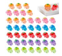 Dinchaakuarry Mini Turtle Figure - Realistic 7-Color Ornament - Glow-In-The-Dark Tortoise Miniature - for Porch Dining Table Windowsill Garden Landscape Housewarming Birthday