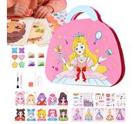 Dinchaakuarry Princess Dress-Up Set | Sparkly Gem Painting Fun Crafts with Foil Art | Dolls Dress-Up Kits,for Student Room Car Office Work Store Bench Counter Top