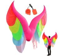 Dinchaakuarry Unisex Rainbow Wing Costume Lightweight Inflatable Party Prop