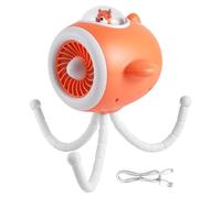 Dinchaakuarry Ventilador Eléctrico para Carriola 3 Velocidades con Luz LED