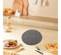 Dine in Style A Six Pack de manteles individuales aislantes y resistentes al agua redondos para todas las ocasiones (gris oscuro)