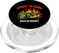 Dinero en Efectivo a Ceniza Rico en arrepentimiento Quemar Dinero gráfico PopSockets PopGrip para MagSafe