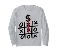 Dinero GANA Divertido X O Juego Meme Hombre De Negocios Rico Manga Larga