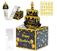 Dinero regalos cumpleaños cumpleaños hucha para dinero en efectivo regalo tirar de caja de dinero, pegatinas para todas las edades, caja sorpresa divertida para regalar dinero en efectivo para niños,