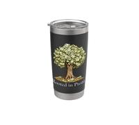 Dinero y árbol arraigados en el diseño de finanzas de beneficios Vaso térmico de acero inoxidable de doble pared