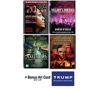 Dinesh D'Souza Complete Documentary DVD Collection (Obama's America 2016 / America - Imagine The World Without Her / Hillary's America / Death Of A Nation) + Bonus Trump Art Card
