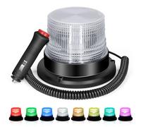 Dinfu Luz LED giratoria con mando a distancia Ajustable en 8 colores Luz intermitente 12 V-24 V Luz de advertencia. Imán IP67 Resistente al agua Para auto Coche Camión Remolque party