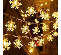 Ding Yongliang Luces de Navidad Copo de Nieve, 40 LED Cadenas de Luces con Batería Guirnalda Luces Decoración Navideña Cadena de Luce para Navidad Decoración Interior Bodas Fiesta