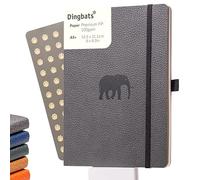Dingbats* - Cuaderno A5 de rayas y tapas blandas - Páginas a prueba de sangrado, Experiencia versátil de bloc de notas, Piel vegana, Marcapáginas, Portabolígrafos (Animales silvestres - Elefante gris)