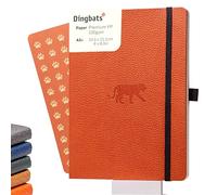 Dingbats* - Cuaderno A5 de rayas y tapas blandas - Páginas perforadas a prueba de sangrado - Experiencia versátil, Piel vegana, Marcapáginas, ... silvestres - Tigre naranja) (Wildlife)