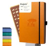 Dingbats* - Earth Cuaderno A5 Punteado - Mediano Libreta de Tapa Dura Cuero PU - Cierre Elástico, Soporte para bolígrafos, Marcador