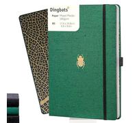 Dingbats* Pro B5 - Cuaderno grande liso con tapa textil, diario encuadernado con hilo, para trabajo, viajes, bolsillo, cierre elástico, soporte para bolígrafos, marcapáginas