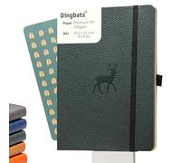 Dingbats* - Vida Silvestre Cuaderno A5 Rayado - Mediano Libreta de Tapa Blanda Cuero PU - Cierre Elástico, Soporte para bolígrafos, Marcador
