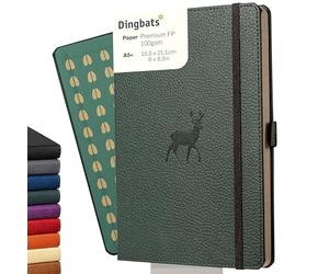 Dingbats* Wildlife A5+ Green Deer Notebook - Dotted