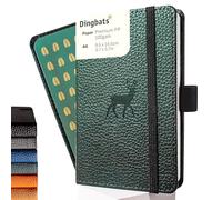 Dingbats - Wildlife Cuaderno De Bolsillo Con Páginas Rayadas, Ciervo Verde, A6 - Cuero Pu - Papel Crema, De 100 Gsm, A Prueba De Tinta